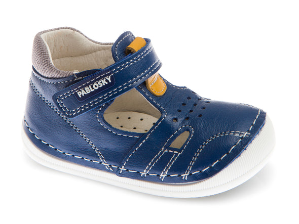 Zapato para bebé de piel Azul 068742
