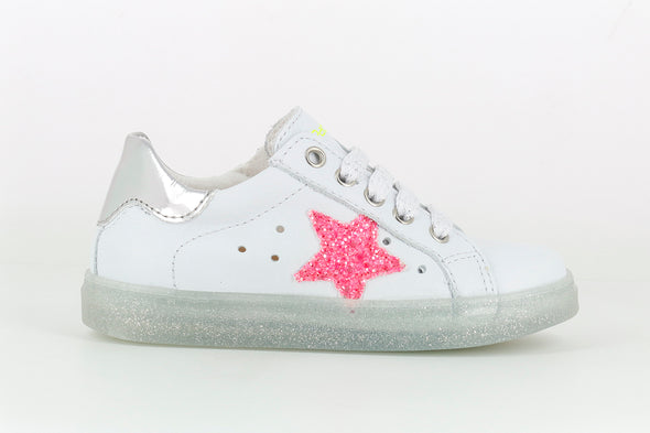 Zapatillas de Adolescente -Color Blanco Estrella Gitter Fucsia - 281905